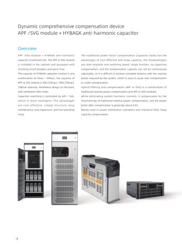 active compensator / PFC / APF /SVG module + HYBAGK anti-harmonic capacitor