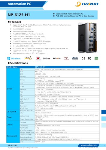 NP-6125/NP-6135 Series Datasheet
