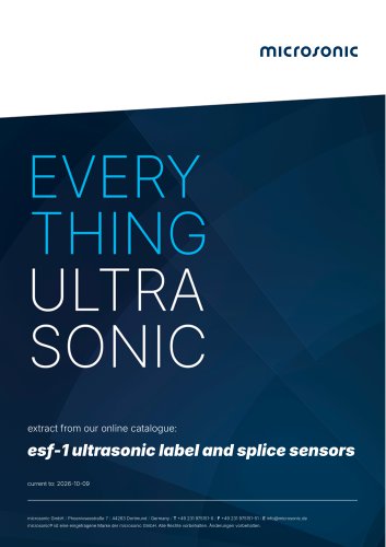 esf-1 ultrasonic label and splice sensors