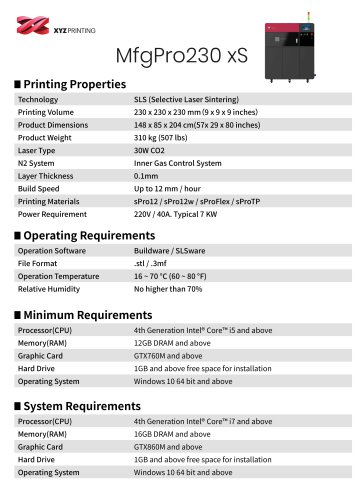 MfgPro230 xS