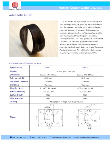 CreatorOptics custom Achromatic Lenses