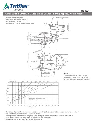 DB4604 GMR-SD and GMR40-SD Disc Brake Caliper - Spring Applied, Air Released