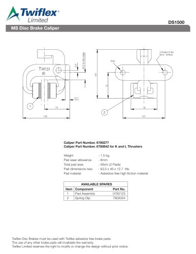 DS1500 MS Disc Brake Caliper