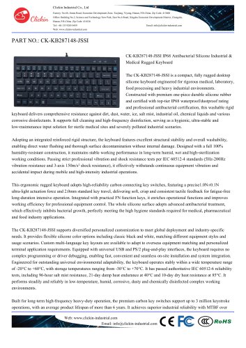 Waterproof Antibacterial silicone rubber keyboard