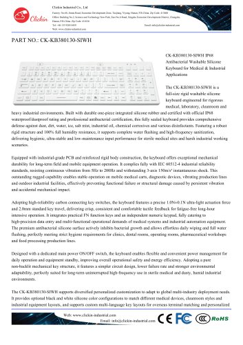 Waterproof Antibacterial silicone rubber keyboard