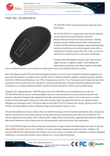 Waterproof Antibacterial silicone rubber optical mouse