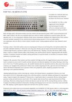 Waterproof Stainless steel panel mount keyboard with integrated 25.0mm trackball mouse