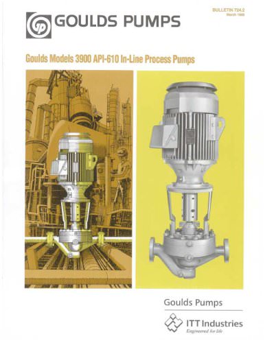 Goulds 3900/3901 API-610 In-Line Process Pumps