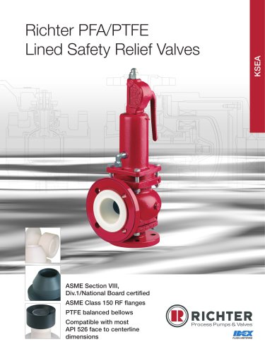 Lined safety relief valves