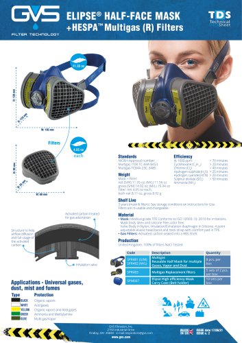 ELIPSE® HALF-FACE MASK  + HESPA™ Multigas (R) Filters