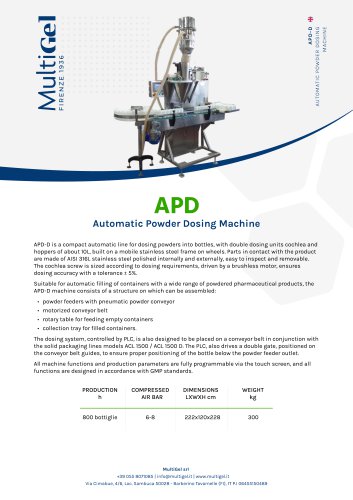 APD - Powder filling line