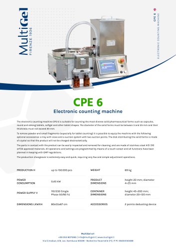CPE 6 - Electronic counting machine for capsules and tablets