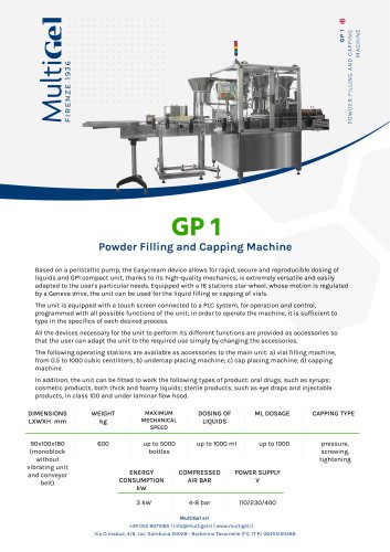GP 1 - Filling and capping line