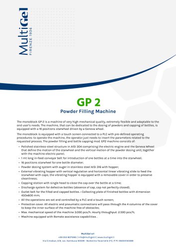 GP 2 - Bottle filling and capping line