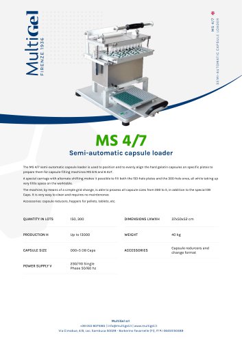 MS 4/7 - Semi-Automatic Capsule Orienter