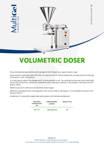 VOLUMETRIC DOSER - for liquids and creams