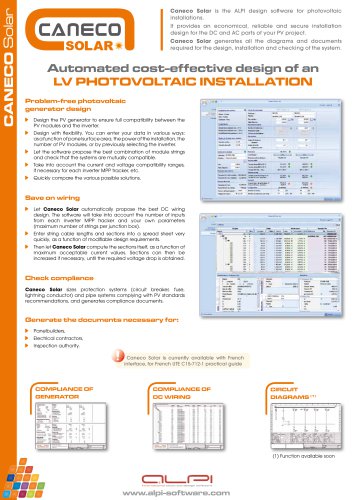 Caneco Solar - Automated cost-effective design of an LV Photovoltaic installation