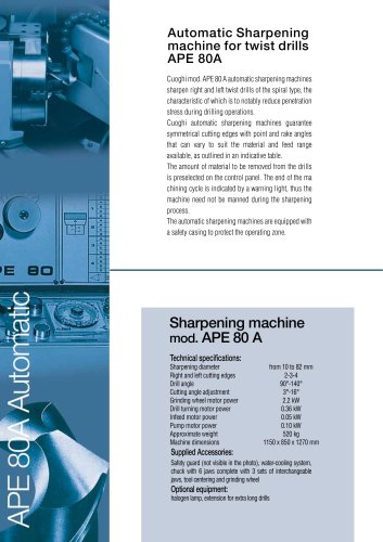 Automatic Sharpening  machine for twist drills APE 80A