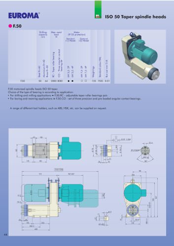 F.50 ISO 50 - Splindle Heads/Motorized Spindle