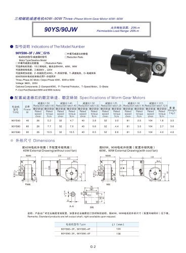 DYD MOTOR_90YS/90JW AC Right Angle Gear Motor