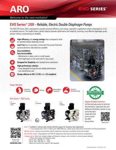 EVO Series&trade; 200 - Reliable, Electric Double Diaphragm Pumps