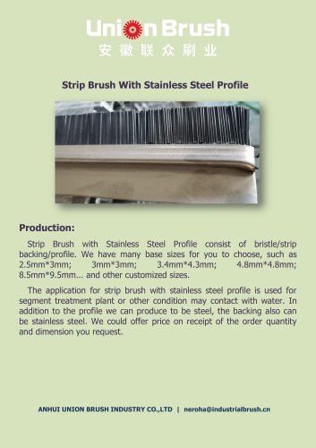 Strip Brush With Stainless Steel Profile