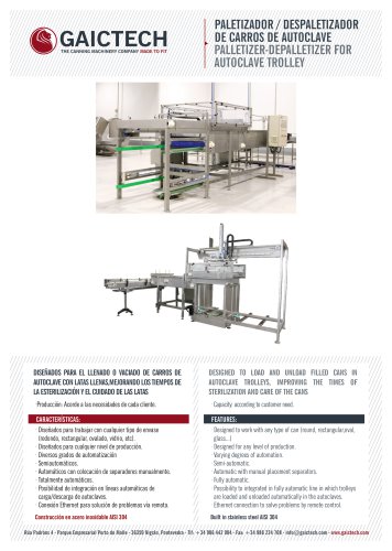 PALLETIZER-DEPALLETIZER FOR AUTOCLAVE TROLLEY