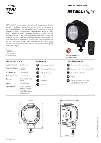 TYRI INTELLilight DATA SHEET