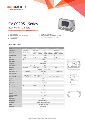 CV-CC205H Series Rear View HD Camera