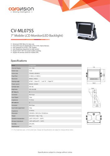 CV-ML075S  7" Mobile LCD Monitor