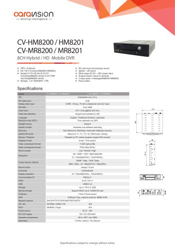 CV-MR8200/CV-MR8201  8CH Hybrid / HD Mobile DVR