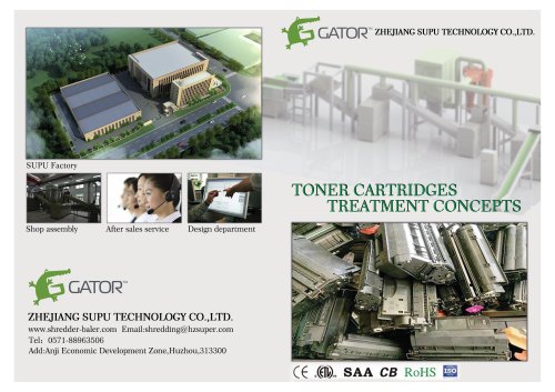 Toner cartridges recycling line