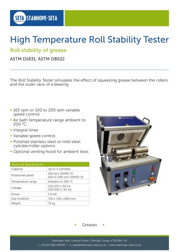 High Temperature Roll Stability Tester