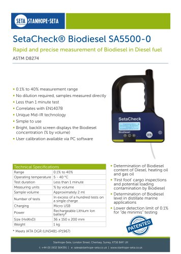 SetaCheck® Biodiesel SA5500-0