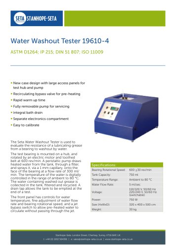 Water Washout Tester 19610-4