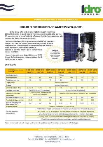 SOLAR ELECTRIC SURFACE WATER PUMPS