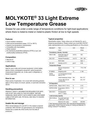 MOLYKOTE® 33 Light Extreme Low Temperature Grease