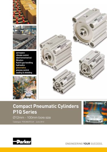 Pneumatic Cylinders - Compact P1Q Series Technical Catalogue - PDE2663TCUK