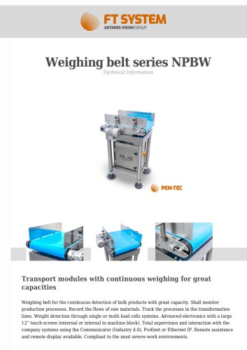 Weighing belt series NPBW