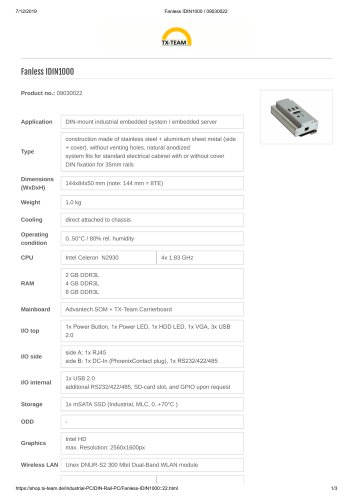 Fanless IDIN1000