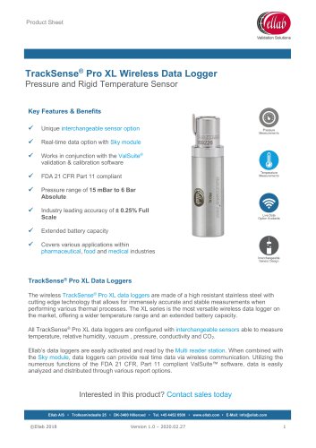 TrackSense® Pro XL Wireless Data Logger