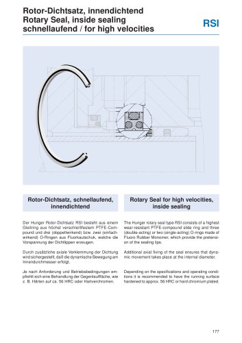 Rotary Seal, inside sealing for high velocities RSI