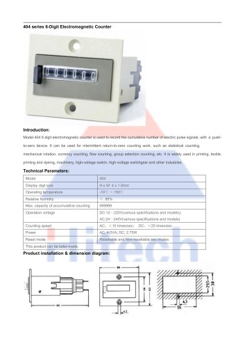 Hitech Pulse totalizer counter 404 series