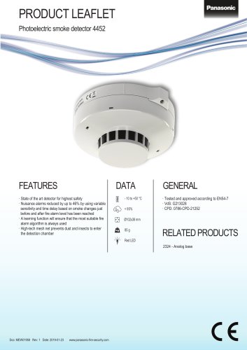 Photoelectric smoke detector 4452