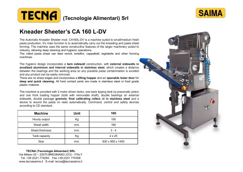 Kneader Sheeter’s CA 160 L-DV