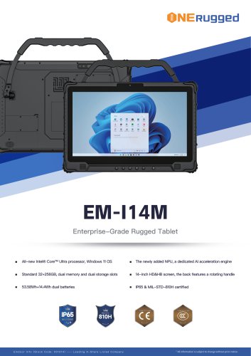 EM-I14M 14Inch Rugged AI PC 