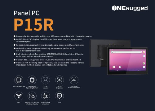 EM-P15R Panel PC: Unleashing Power with RK3568 Quad-Core and Android 12 for Robust Industrial Performance