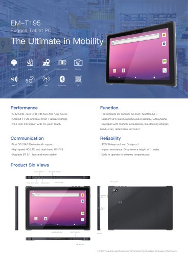 EM-T195 5G Rugged Tablet 