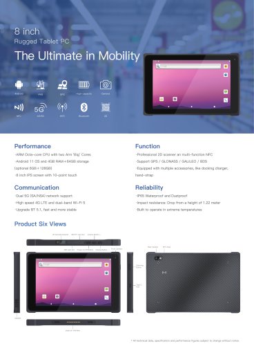 EM-T895 Emdoor Info. Android 11 5G Rugged Tablet PC 