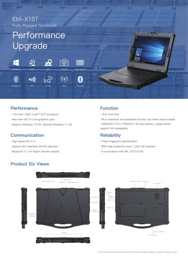 Emdoor Info 15 inch Rugged Notebook EM-X15T